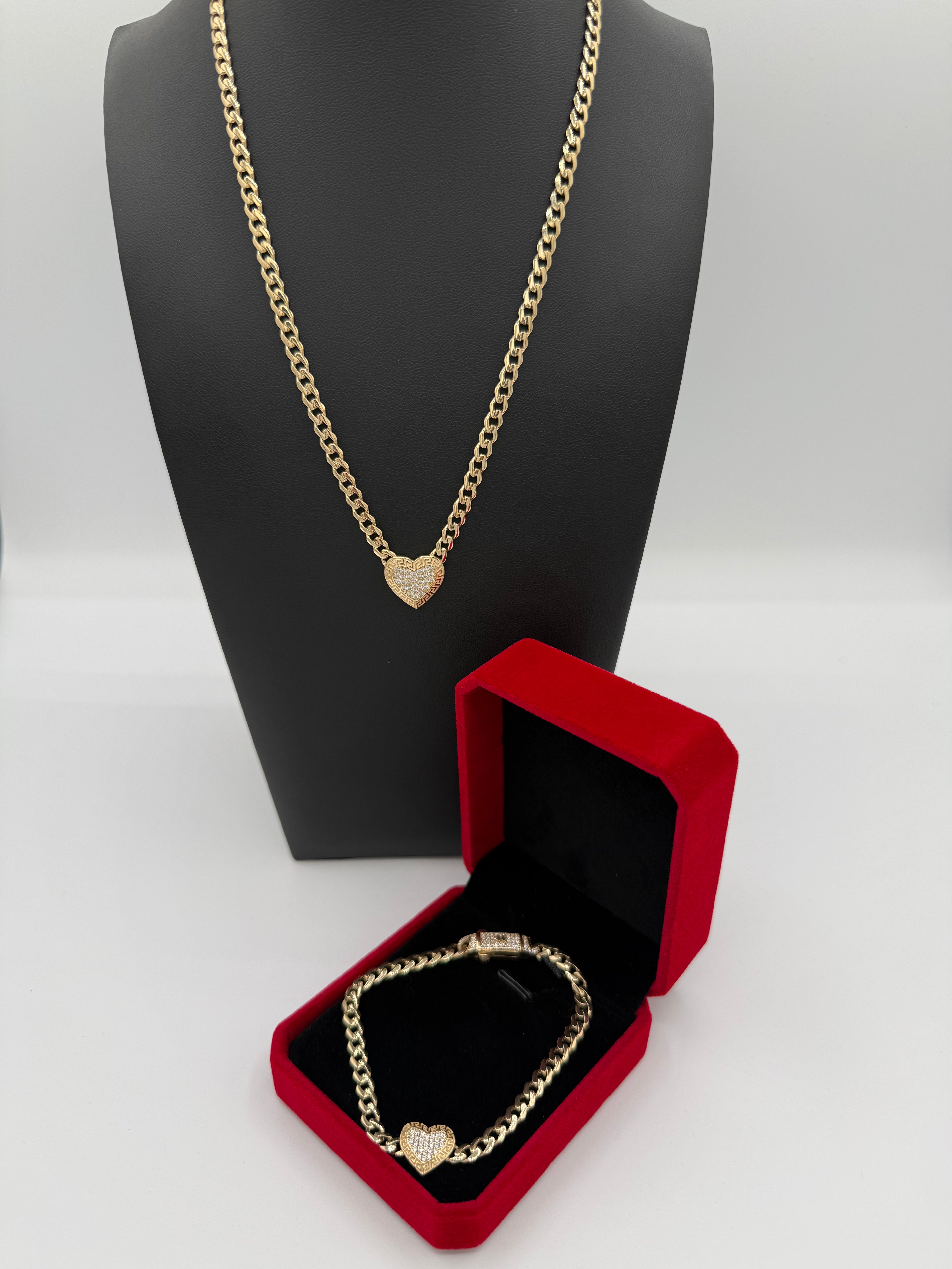 Set de cadena y pulsera 10k