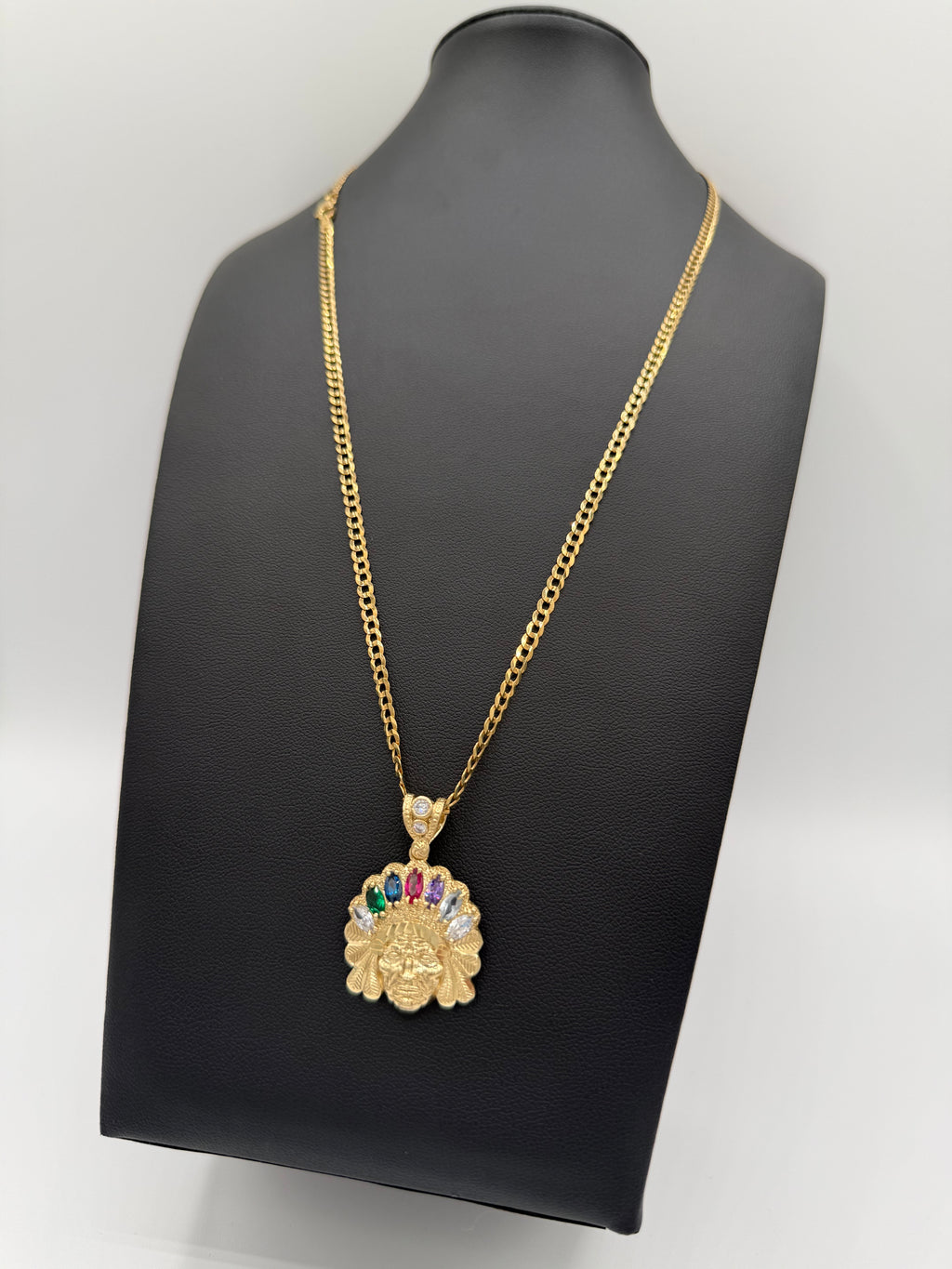 Cadena corte brillo oro 10k con Colgate