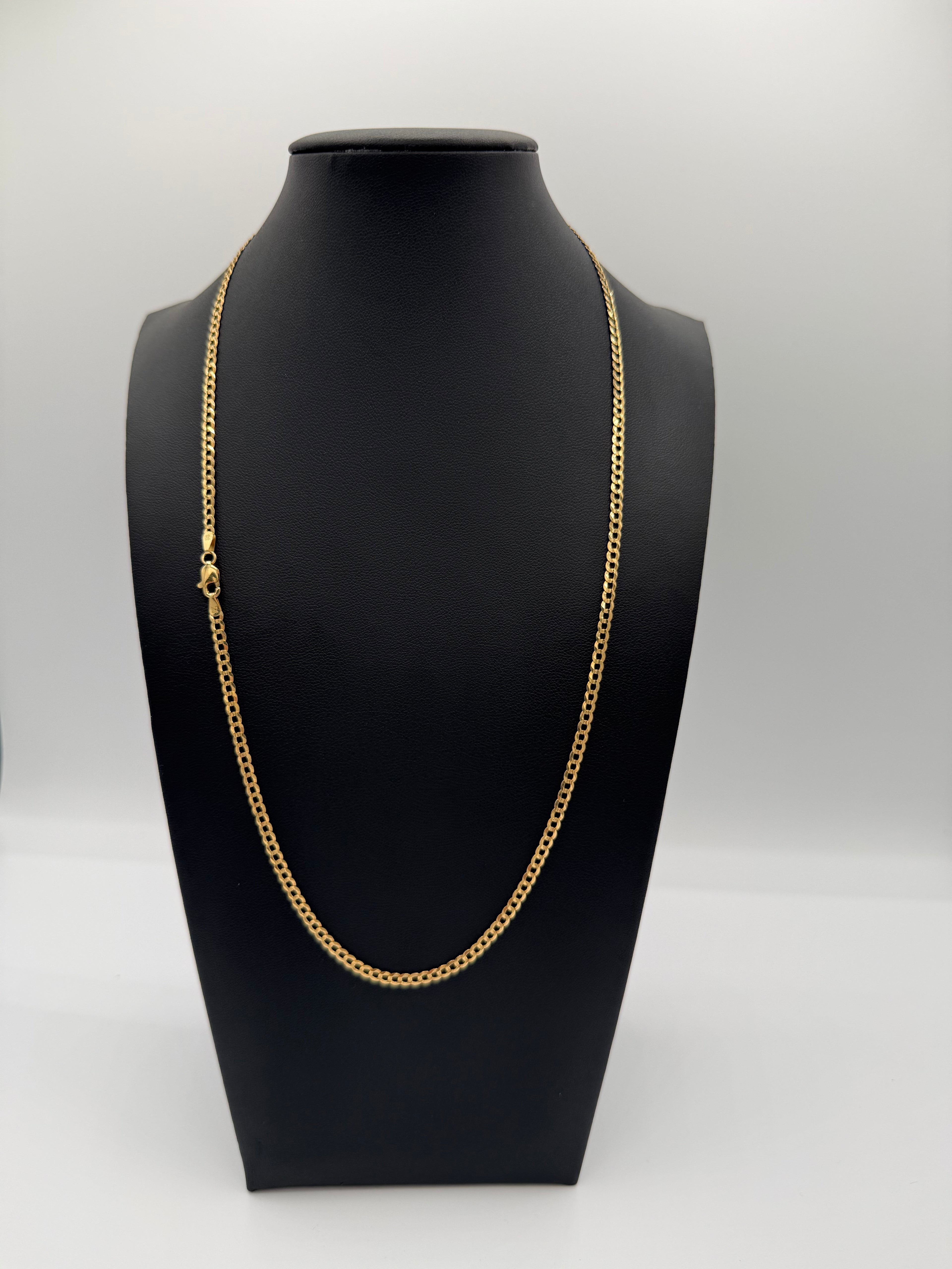 Cadena corte brillo 10k 3mm 22”