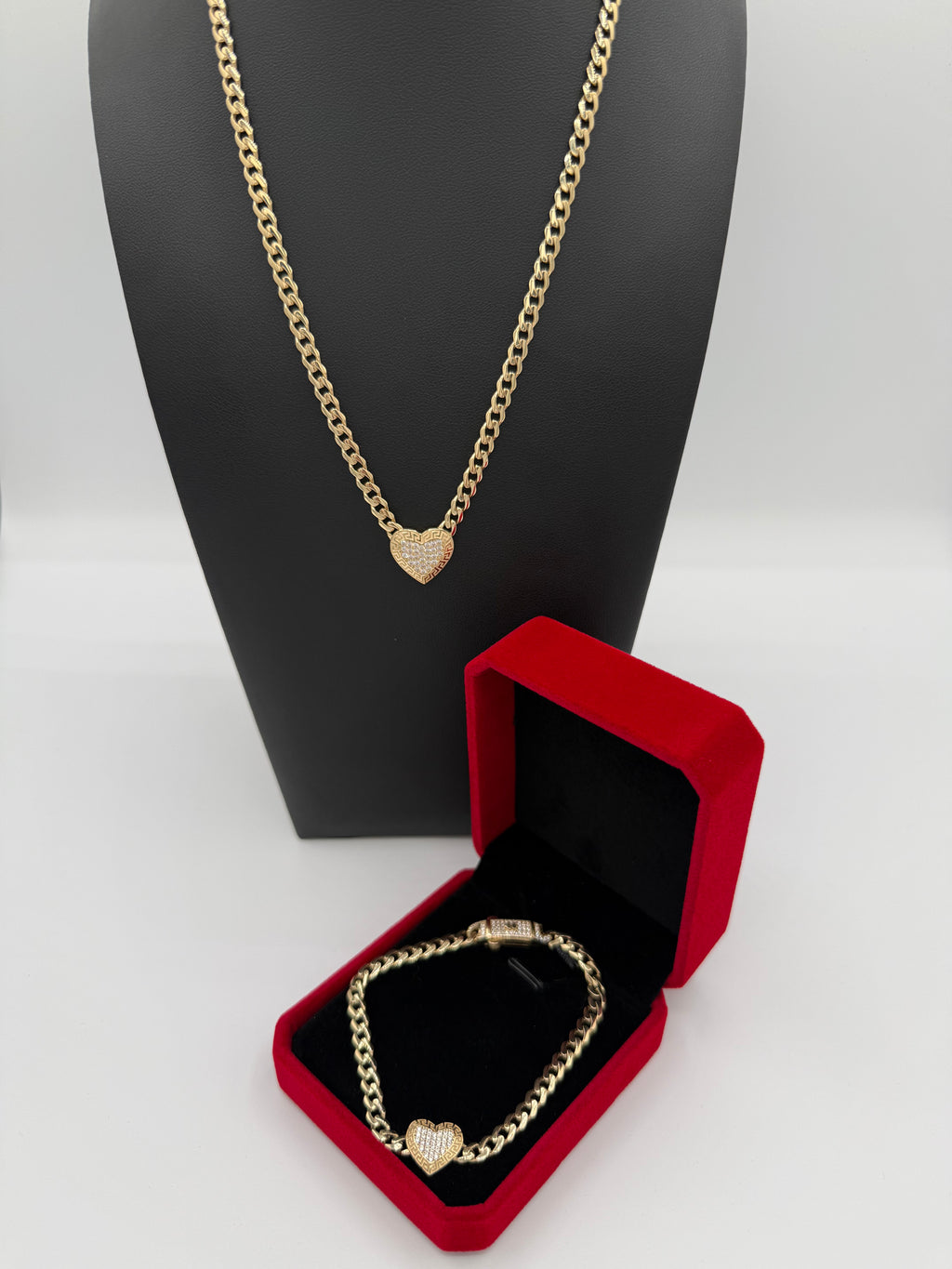 Set de cadena y pulsera 10k