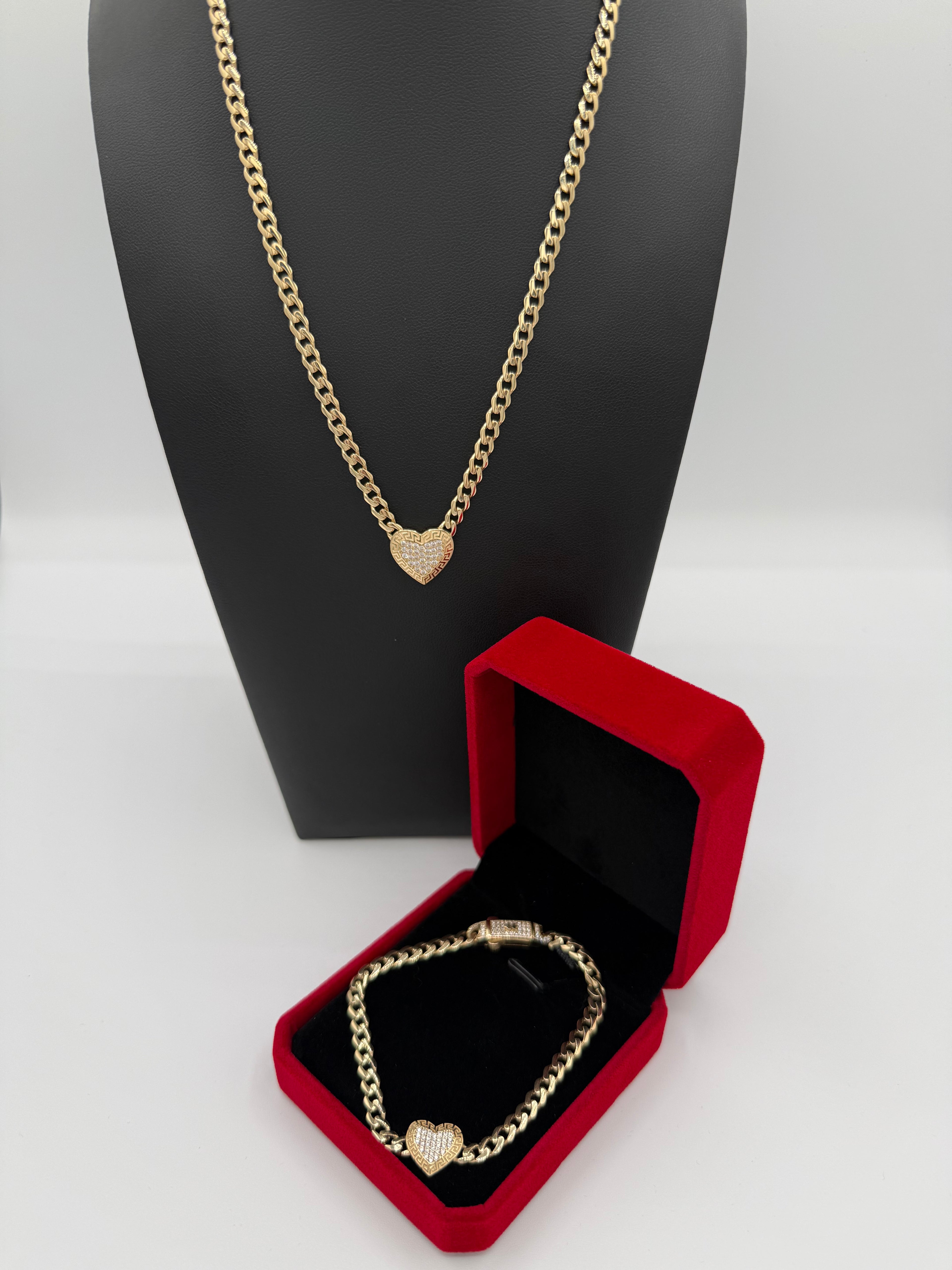 Set de cadena y pulsera 10k