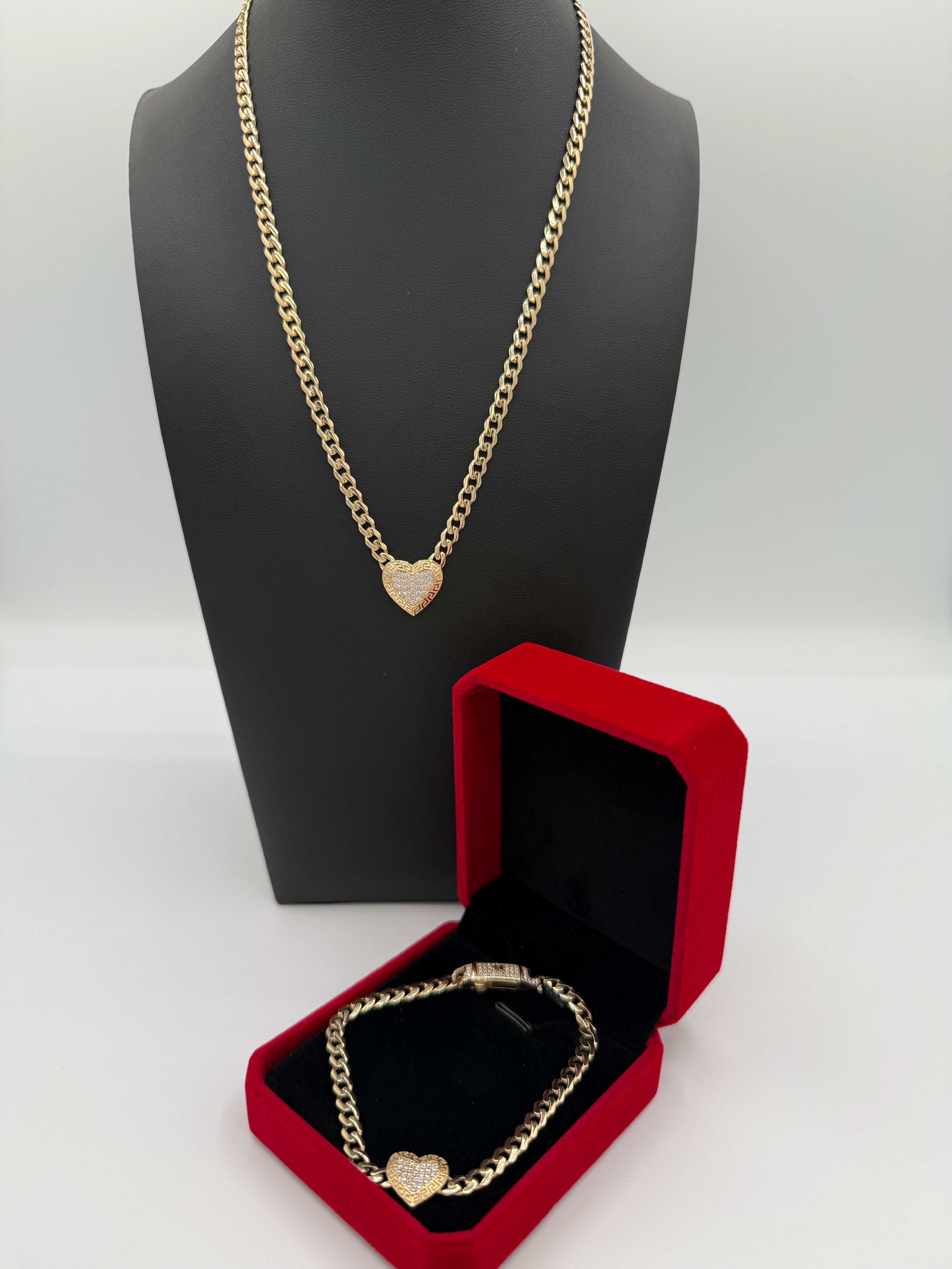 Set de cadena y pulsera 10k