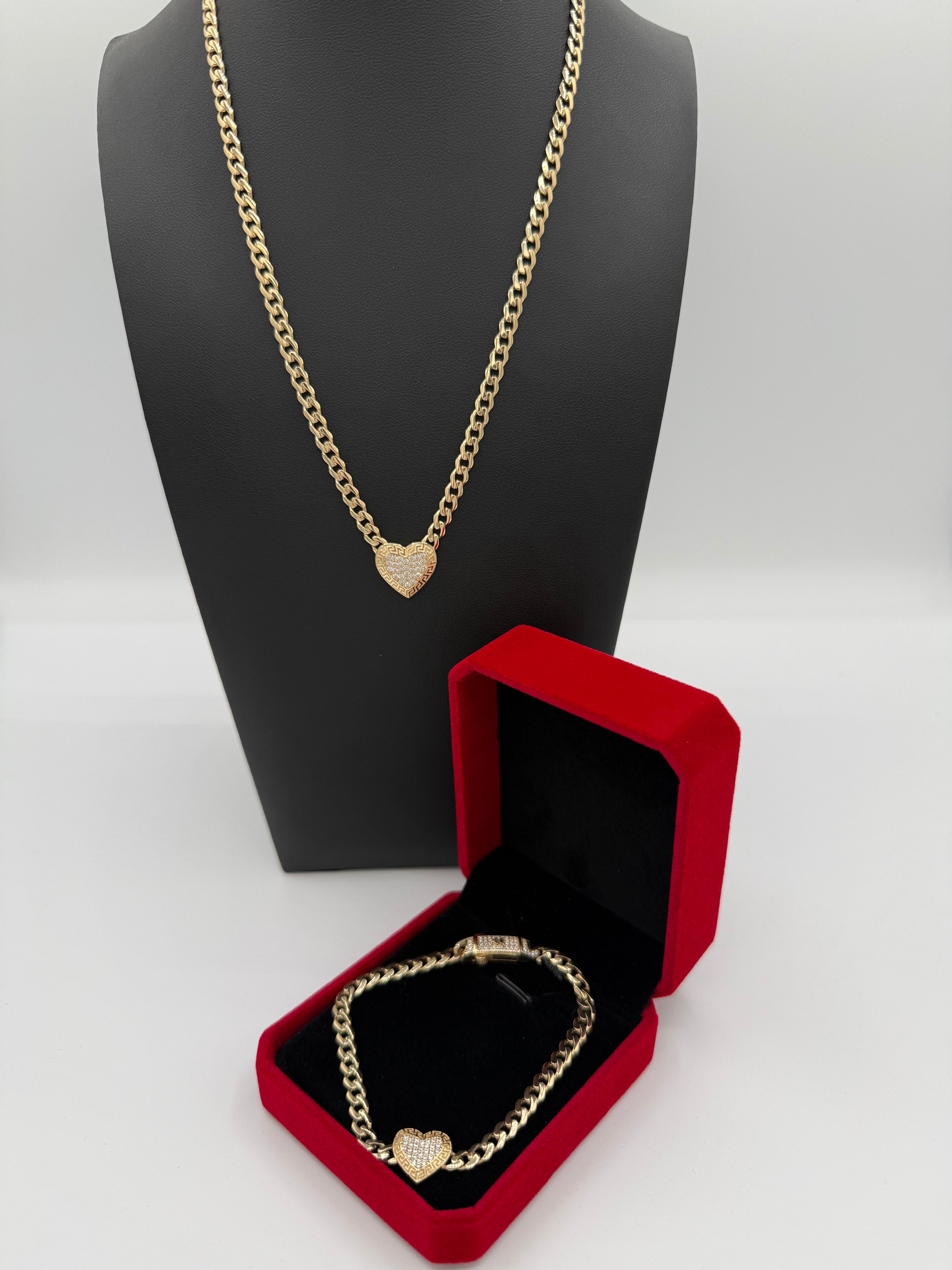 Set de cadena y pulsera 10k