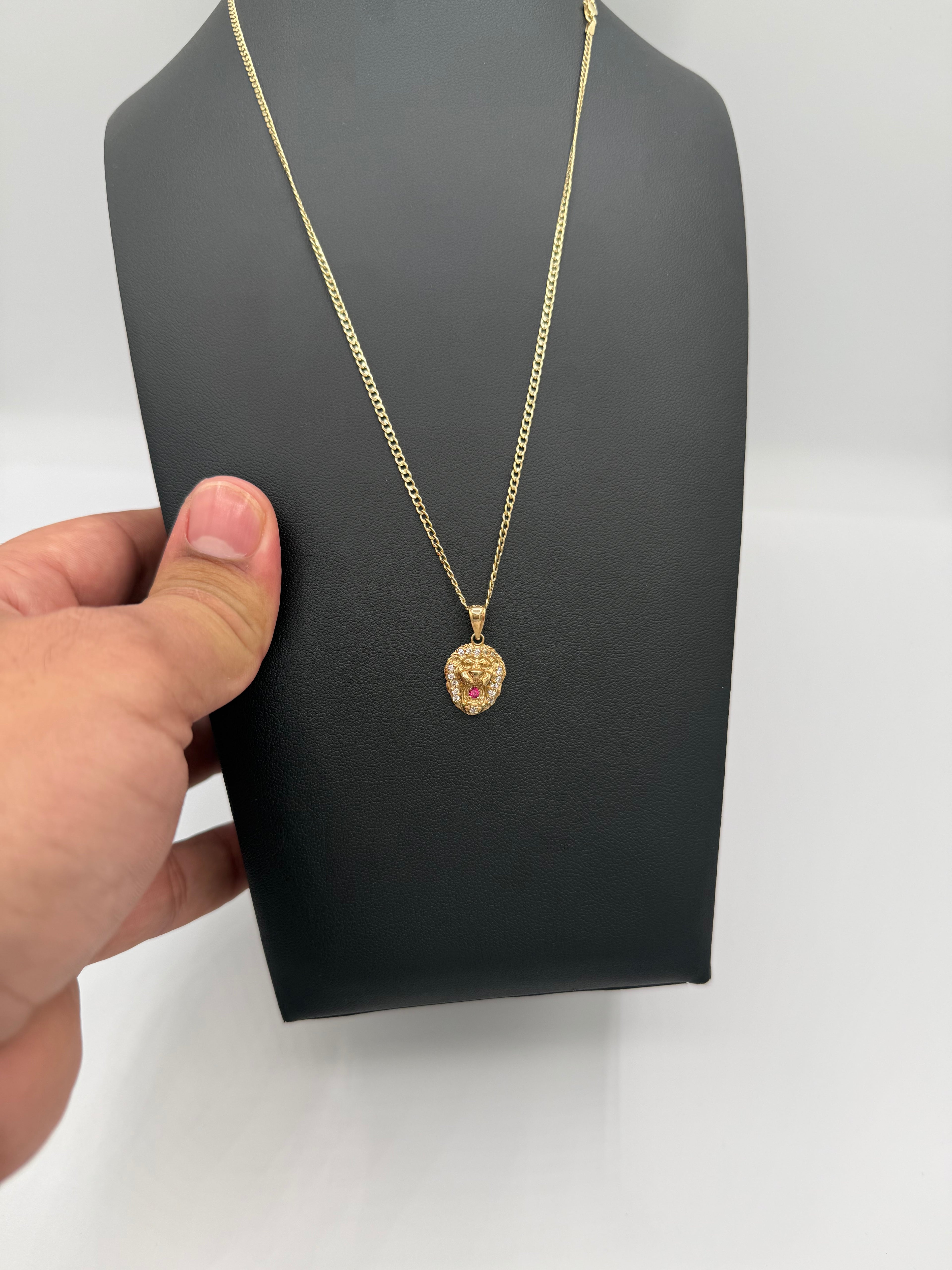 Cadena 10k con colgante de Leon